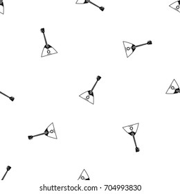 Balalaika pattern repeat seamless in black color for any design. Vector geometric illustration