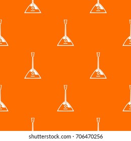 Balalaika pattern repeat seamless in orange color for any design. Vector geometric illustration