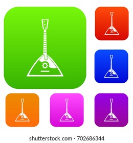 Balalaika set icon in different colors isolated vector illustration. Premium collection
