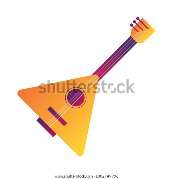 balalaika string instrument line and fill style
icon vector illustration
design