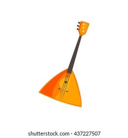 Balalaika Stringed Music Instrument Bright Color Detailed Cartoon Style Vector Illustration Isolated On White Background