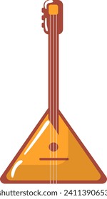 Balalaika traditional Russian string musical instrument illustration. Folk music and cultural symbol vector illustration.