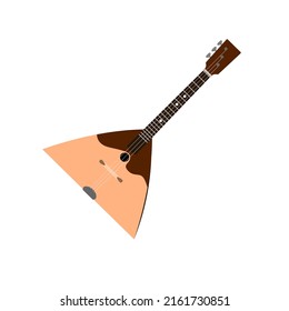 Balalaika Vector Flat White Base Design. Chordophone.