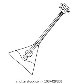 Balalaika. Vector illustration of a balalaika. Russian balalaika. Hand drawn balalaika, musical instrument.