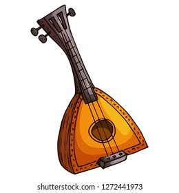 Balalaika. Vector illustration of a balalaika. Russian musical instrument balalaika. Hand drawn balalaika.