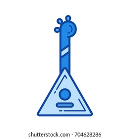 Balalaika vector line icon isolated on white background. Balalaika line icon for infographic, website or app. Blue icon designed on a grid system.