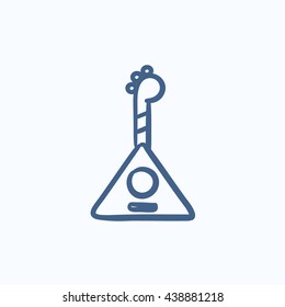 Balalaika vector sketch icon isolated on background. Hand drawn Balalaika icon. Balalaika sketch icon for infographic, website or app.
