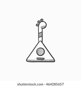 Balalaika Vektorgrafik Symbol einzeln auf Hintergrund. Handgezeichnete Balalaika-Ikone. Balalaika Sketch Symbol für Infografik, Website oder App.