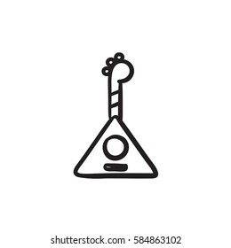 Balalaika vector sketch icon isolated on background. Hand drawn Balalaika icon. Balalaika sketch icon for infographic, website or app.