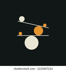 Balance abstract geometric minimal logo