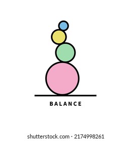 Balance abstract geometric minimal logo. Life coaching simple flat icon. Equilibrium modern concept. Balance between business and life vector metaphor. Vector illustration