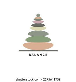 Balance abstract geometric minimal logo. Life coaching simple flat icon. Equilibrium modern concept. Balance between business and life vector metaphor. Vector illustration