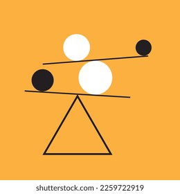 Balance abstract geometric minimal logo. Life coaching simple flat icon. Equilibrium modern concept. Balance between business and life vector metaphor. Vector illustration