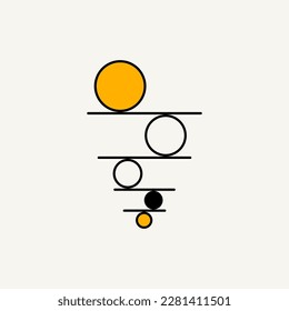 Balance abstract geometric minimal logo. Life coaching simple flat icon. Equilibrium modern concept. Balance between business and life vector metaphor. Vector illustration