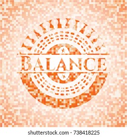 Balance abstract orange mosaic emblem