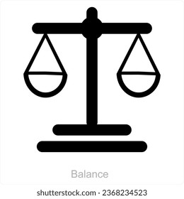 Balance and auction icon concept