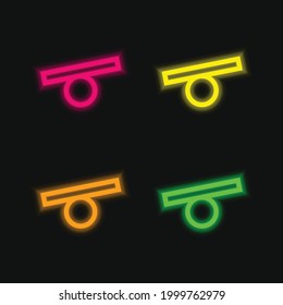 Balance Ball four color glowing neon vector icon