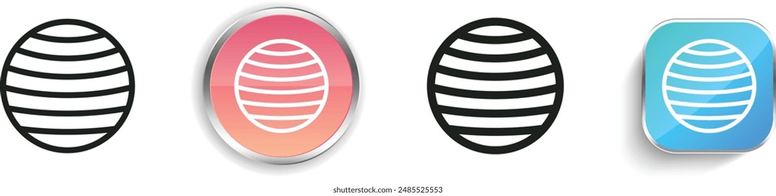 icono de la bola de equilibrio. Diseño delgado de estilo lineal, regular y de Botón aislado sobre fondo blanco