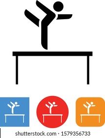 Balance Beam Gymnastics Vector Icon