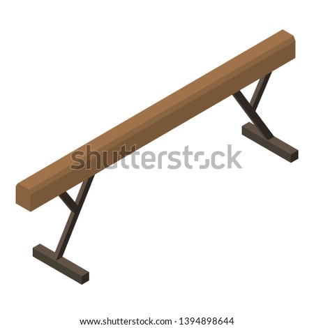 Balance beam icon. Isometric of balance beam vector icon for web design isolated on white background