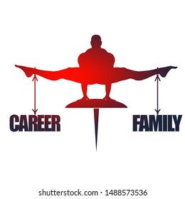 Balance between career and family. Concept image