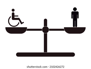 Equilibrio entre personas discapacitadas y personas normales.