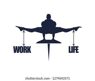 Balance Between Work Life Concept Image Stock Vector (Royalty Free ...