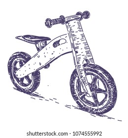 Balance bike hand drawn