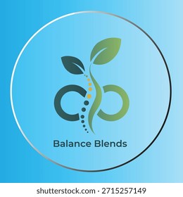 Plantilla de marca de Balance Blends: Planta verde Abstractas y gráfico de columna vertebral