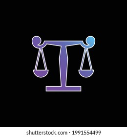 Balance blue gradient vector icon