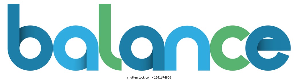 BALANCE blue and green vector typography banner
