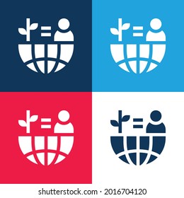 Balance blue and red four color minimal icon set