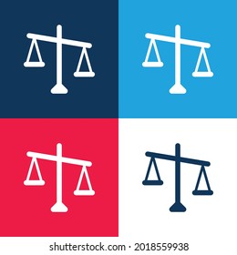 Balance blue and red four color minimal icon set