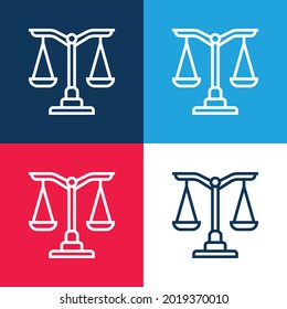 Balance blue and red four color minimal icon set