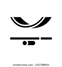 balance board glyph icon vector. balance board sign. isolated contour symbol black illustration