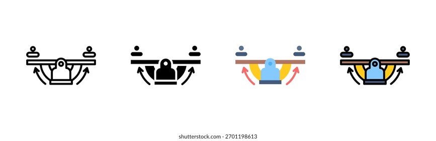 Balanceboard-Symbolpaket in mehreren Stilen
