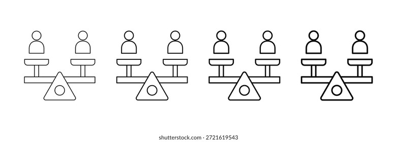 Vector de los iconos del Tablero del equilibrio fijado en diverso estilo de la línea del movimiento