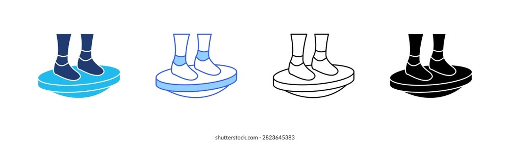 Balance Board Multiple Style Icon Set Collection Pack Web Banner Vector