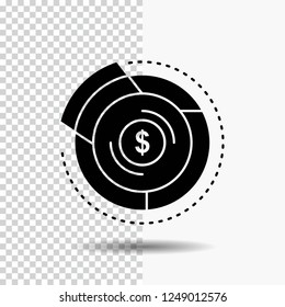 Balance, budget, diagram, financial, graph Glyph Icon on Transparent Background. Black Icon