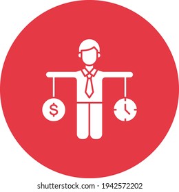 Balance, budget, estimate, money, time icon vector image. Can also be used for project management. Suitable for use on web apps, mobile apps and print media.