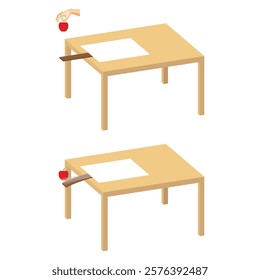 Balance. Center of gravity. The equilibrium state of a sheet of paper. Physical
