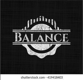Balance chalk emblem written on a blackboard