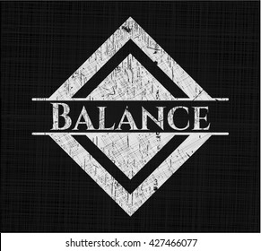 Balance chalkboard emblem on black board