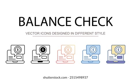 Balance Check icon design with white background stock illustration