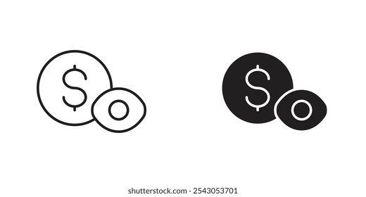 Icono de Comprobación de Saldo con Símbolo de Dólar y Ojo, Representando Monitoreo de Saldo de Cuenta, Conciencia Financiera y Seguimiento de Gastos