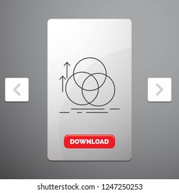 balance, circle, alignment, measurement, geometry Line Icon in Carousal Pagination Slider Design & Red Download Button