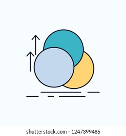balance, circle, alignment, measurement, geometry Flat Icon. green and Yellow sign and symbols for website and Mobile appliation. vector illustration