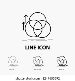 balance, circle, alignment, measurement, geometry Icon in Thin, Regular and Bold Line Style. Vector illustration