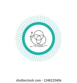 balance, circle, alignment, measurement, geometry Line Icon. Vector isolated illustration