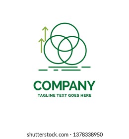balance, circle, alignment, measurement, geometry Flat Business Logo template. Creative Green Brand Name Design.